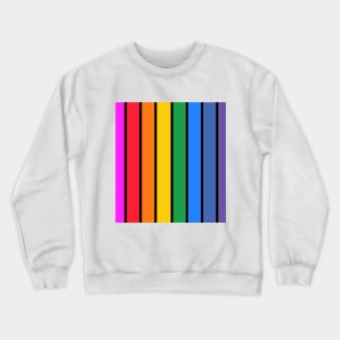 Bright rainbow and black stripes - vertical Crewneck Sweatshirt